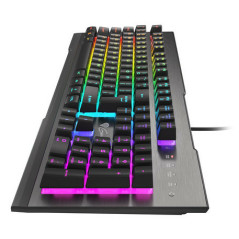 GENESIS Rhod 500 RGB teclado Juego USB QWERTY Portugués Negro, Plata