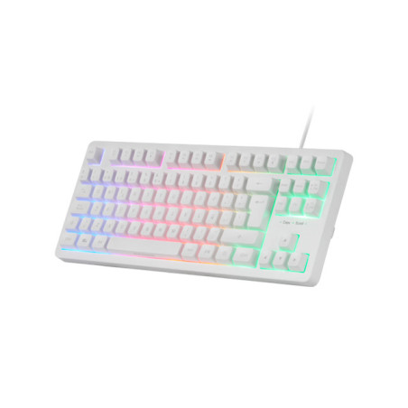 Mars Gaming MK023, Teclado Gaming TKL, Tecnología Híbrida H-Mech, Iluminación FRGB Rainbow, Anti-ghosting, Compatibilidad