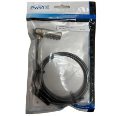 Ewent EW1243 cavo di sicurezza Nero, Zinco 1,5 m