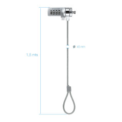 TooQ TQCLKC0015 cable antirrobo Plata 1,5 m