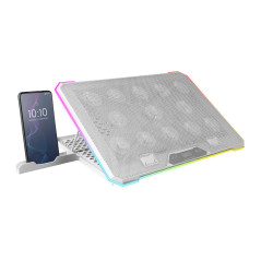 Mars Gaming MNBC13, Base Refrigeradora y Stand para Portátiles Hasta 17”, Iluminación ARGB 10 Modos, 13x Ventiladores con LED