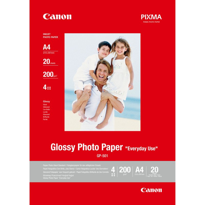 Papel canon fotografico gp - 501 con brillo a4 20 hojas