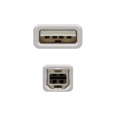 Nanocable CABLE USB 2.0 IMPRESORA, TIPO A M-B M, BEIGE, 1.8 M