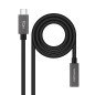 Cable usb tipo c nanocable 0.5m -  macho - hembra -  negro
