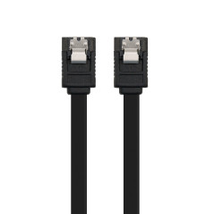 Nanocable CABLE SATA III DATOS 6G CON ANCLAJES, NEGRO, 0.5 M