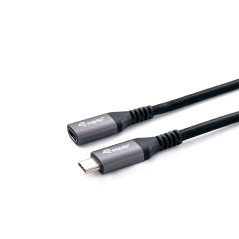 Equip 128370 Cable de extensión USB 3.2 Gen 2 C a C, M/F, 0,5m, 4K/60Hz, 10Gbps, Negro