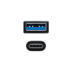 Nanocable USB 3.1, 1m cable USB USB 3.2 Gen 2 (3.1 Gen 2) USB C USB A Negro