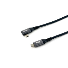 Equip Cable USB 2.0 C a C en ángulo de 90°, M/M, 3,0 m, PD 100 W, negro