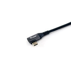 Equip Cable USB 2.0 C a C en ángulo de 90°, M M, 3,0 m, PD 100 W, negro