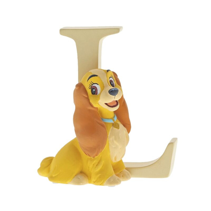 Figura enesco disney la dama y el vagabundo lady letra l