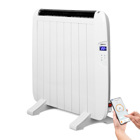 Yoevu radiador elctrico bajo consumo 8 elementos 1200w de pared o pie blanco