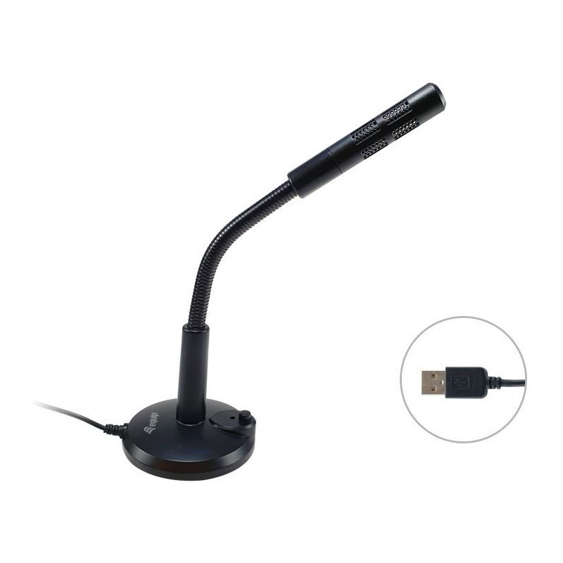 Microfono sobremesa equip onmidireccional usb brazo flexible boton mute
