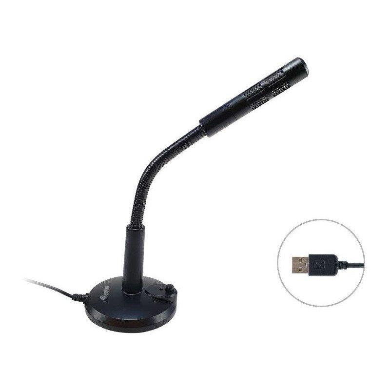 Microfono sobremesa equip onmidireccional usb brazo flexible boton mute