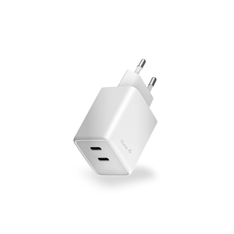 CARGADOR HUNE ECO DUAL 45W BLANCO NIEVE