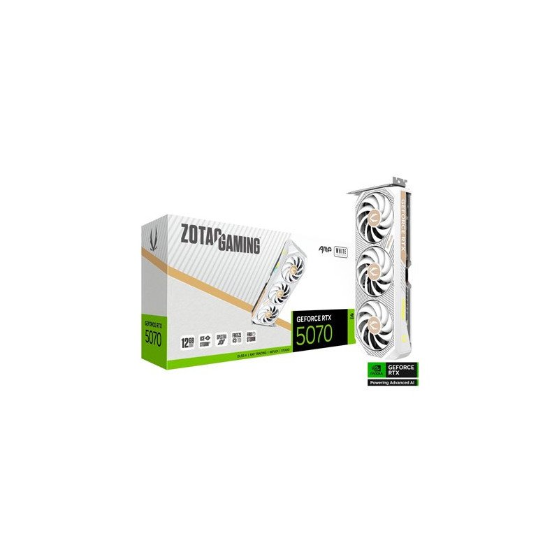 TARJETA GRÁFICA ZOTAC RTX 5070 AMP 12GB GDDR7 WHITE