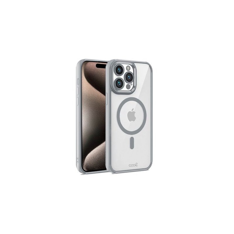 FUNDA COOL IPHONE 15 PRO MAX MAG PLATA