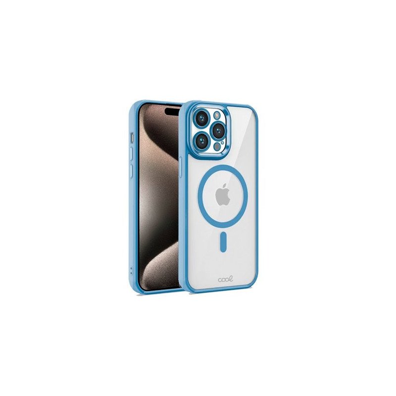 FUNDA COOL IPHONE 15 PRO MAX MAG CELESTE