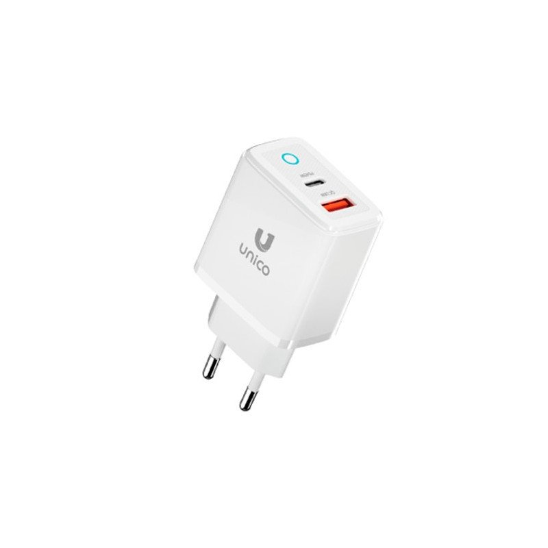 CARGADOR UNICO DUAL 45W USB A + USB-C BLANCO
