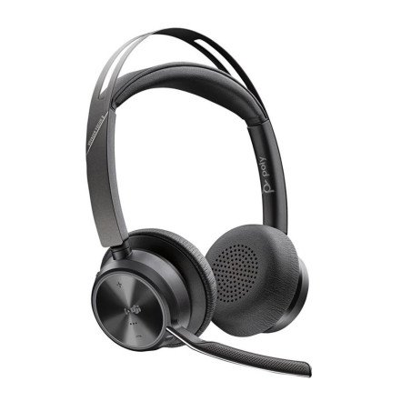 Auriculares poly voyager focus 2 usb - c - c con certificacin microsoft teams + adaptador usb - c - a + base de carga