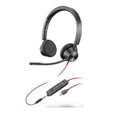 POLY Cuffie stereo Blackwire 3325 con connettore USB-C, certificate per Microsoft Teams + spina da 3,5 mm + adattatore USB-C/A