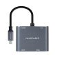 Conversor nanocable  usb tipo c a vga - hdmi - pd - usb 3.0 - 0.15m - macho - hembra - gris