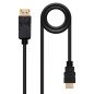 Cable conversor displayport a hdmi nanocable 50cm -  macho - macho -  negro