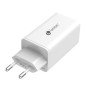 Cargador de pared leotec 65w carga rapida 2 usb tipo - c pd 1 usb - a blanco