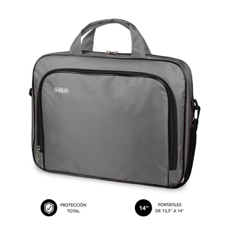 Maletin subblim oxford para portatil 13.3 pulgadas - 14 pulgadas gris