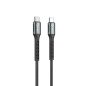 Cable qcharx prague tipo c a tipo c 3a 100w - 1 m - aleacin de aluminio negro cable trenzado suave