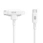 Cable usb tipo c a usb tipo c -  lightning hyper 1.5m -  macho - macho -  blanco