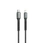 Cable qcharx prague tipo c a lightning 3a 20w - 1 m - aleacin de aluminio negro cable trenzado suave