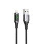 Cable qcharx formentera usb a a lightning 3a - 1 m - aleacin aluminio negro cable suave digital display