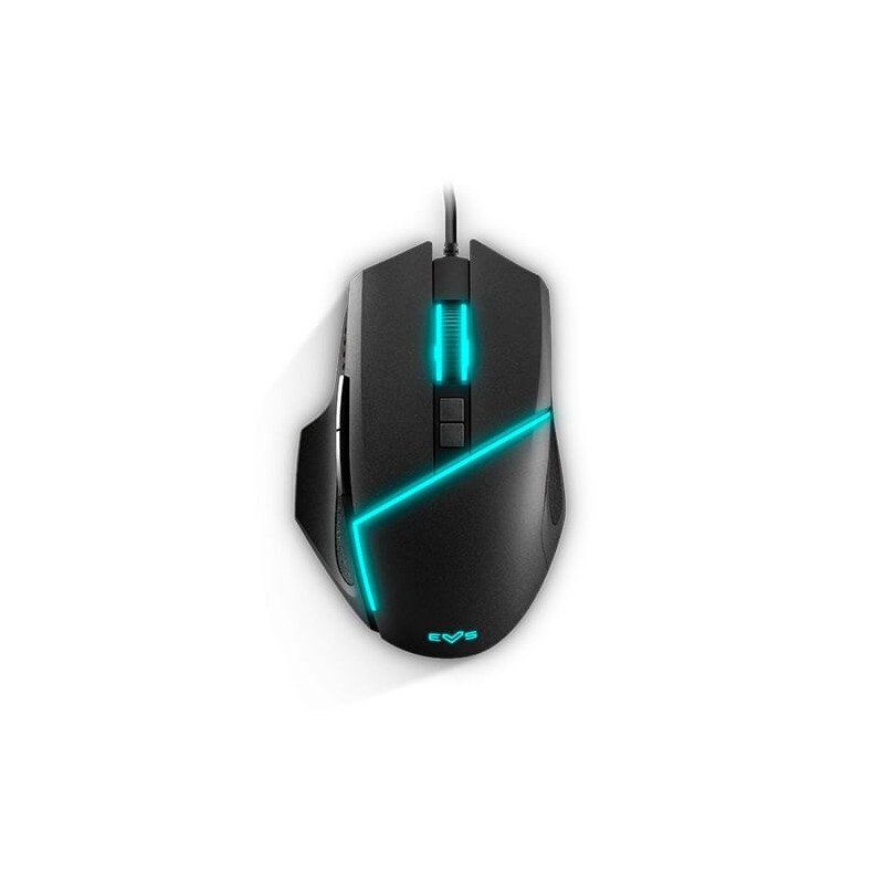 Mouse raton optico energy sistem gaming esg m2 flash 6400dpi -  66ips -  8 botones -  usb -  led rgb - negro