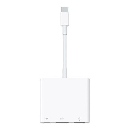 Adaptador usb tipo c a hdmi - usb tipo a - usb tipo c apple macho - hembra -  blanco
