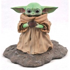Figura diamond collection star wars the mandalorian the child con zuppa resina 20 cm milestones 1 - 2 scala