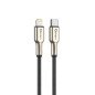 Cable qcharx new york tipo c a lightning 3a - 1 m - zinc metlico cordn plateado blindado
