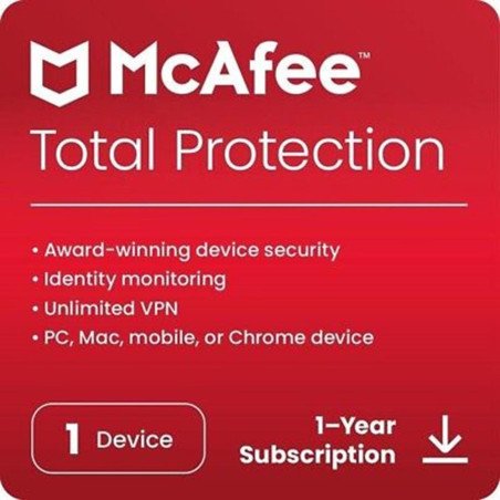 Antivirus mcafee total proteccion 1 dispositivo 1 ao esd (descarga directa)