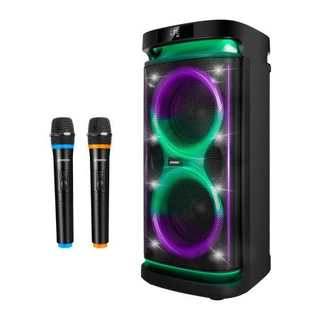 Altavoz rumbleboss xl phoenix 160w rms batera 7000 mah funcin karaoke 2 microfonos inalambricos incluidos