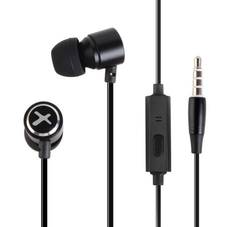 Auriculares phoenix de botn con microfono manos libres colgar y descolgar en cable conector jack 3.5 color negro