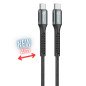 Cable qcharx prague usb tipo c - 2m - aleacion de aluminio negro cordon de tela suave