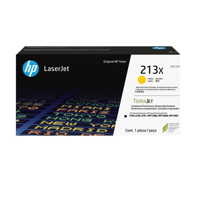 HP Cartuccia toner originale giallo ad alta capacità LaserJet 213X HP Cartuccia toner originale giallo ad alta capacità LaserJet 213X