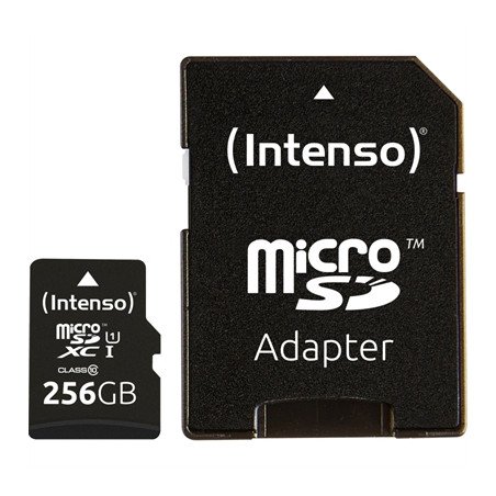 Tarjeta micro sd intenso 256gb uhs - i cl10 + adaptador sd