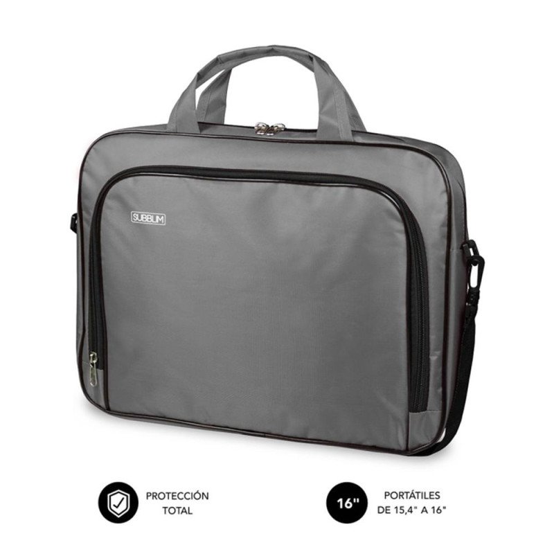Maletin subblim oxford para portatil 15.4 pulgadas - 16 pulgadas gris