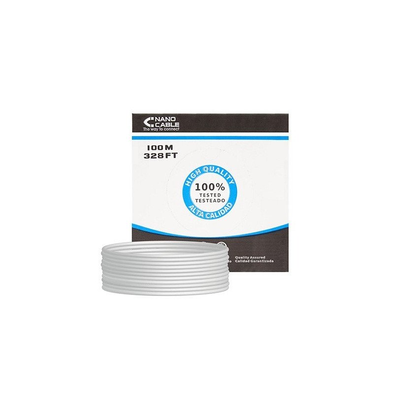 Bobina cable red utp cat6 rj45 nanocable 100m rigido awg24