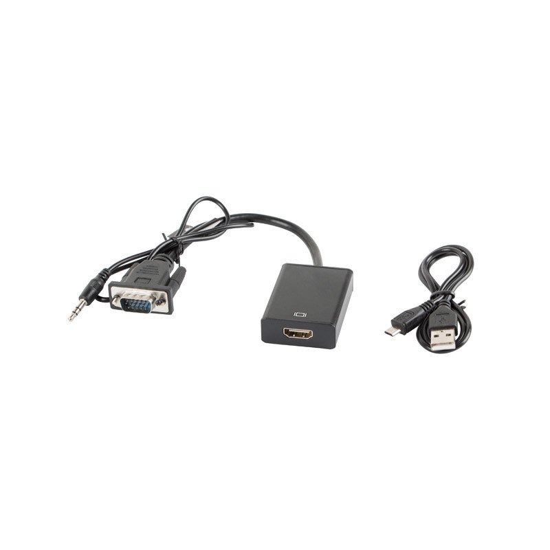 Adaptador lanberg vga macho+audio 3.5mm jack -  hdmi hembra
