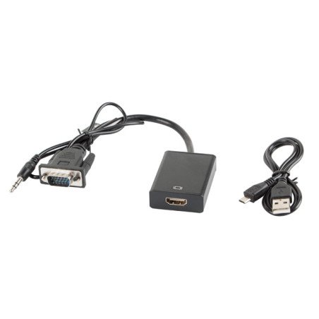Adaptador lanberg vga macho+audio 3.5mm jack -  hdmi hembra