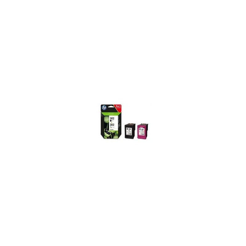 Multipack hp x4d37ae n302 negro y tricolor f6u65ae - f6u66ae