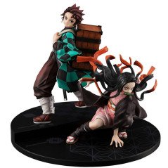 Figura megahouse serie g.e.m. demon slayer kimetsu no yaiba fratello & sorella Kamado