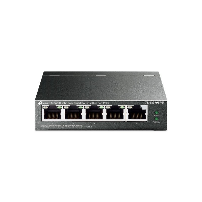 Switch 5 puertos tp - link tl - sg105pe easy smart 10 - 100 - 1000 4 puertos poe