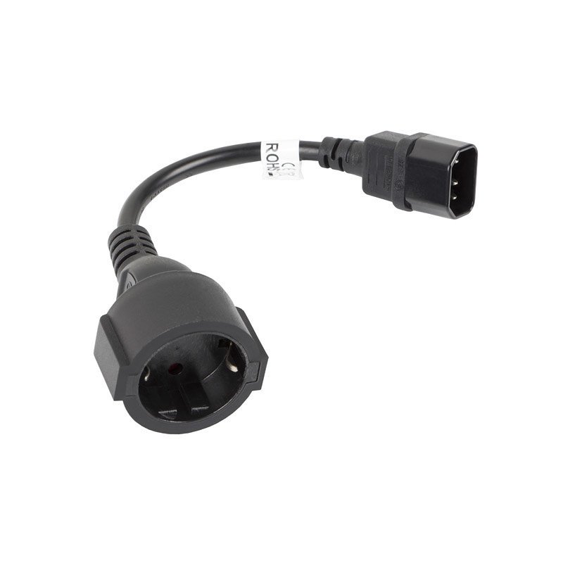Cable lanberg adaptador iec 320 c14 -  schuko cee7 hembra 20cm